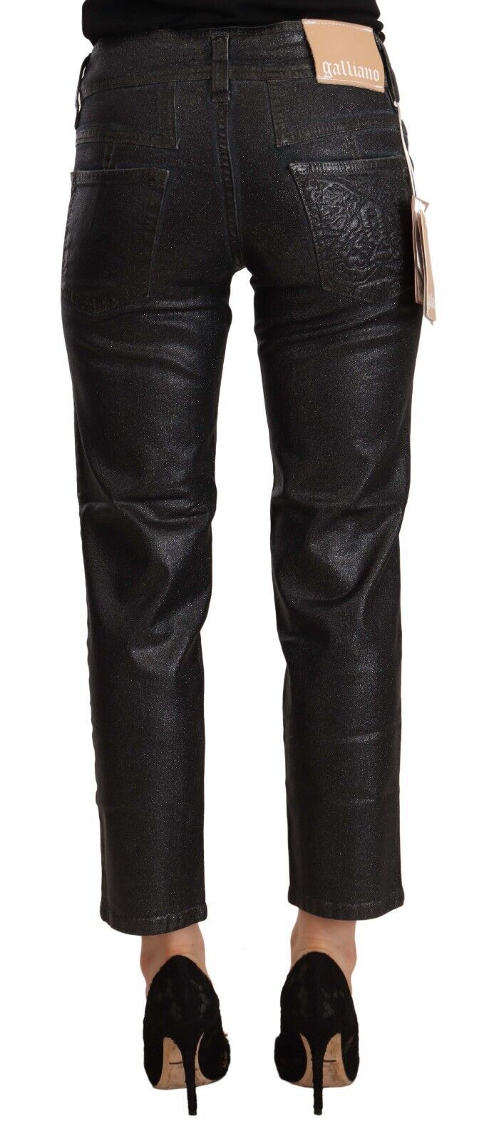 John Galliano Black Cropped Jeans for Women detail view