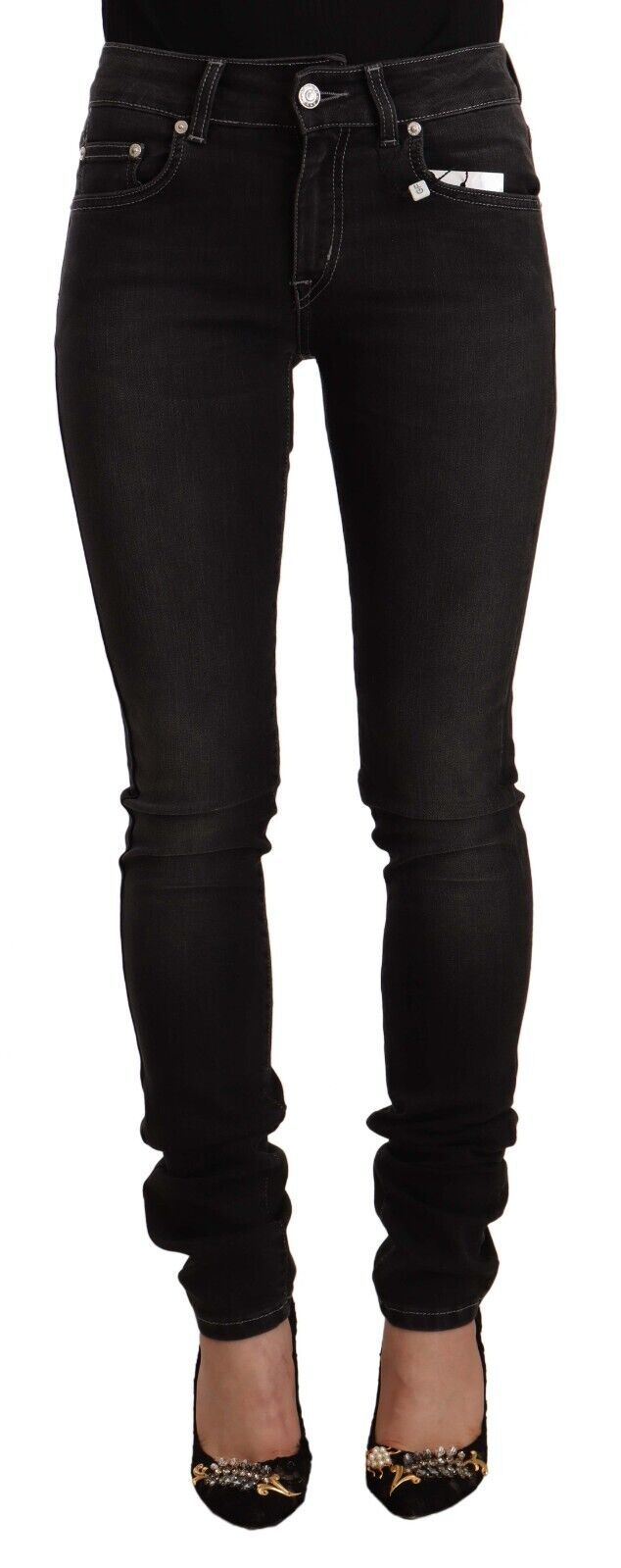 GF Ferre Black Skinny Jeans for Women