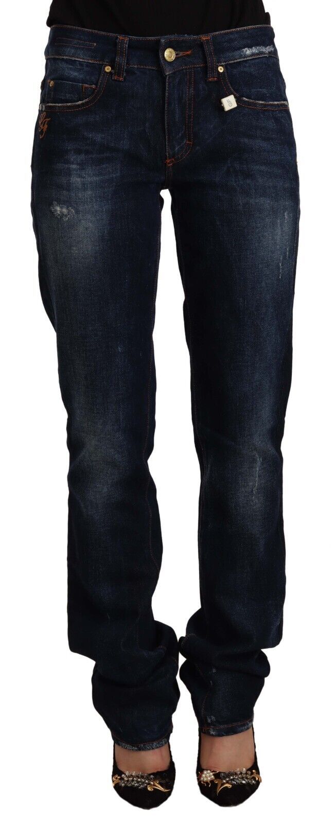 GF Ferre Blue Straight Leg Jeans for Women