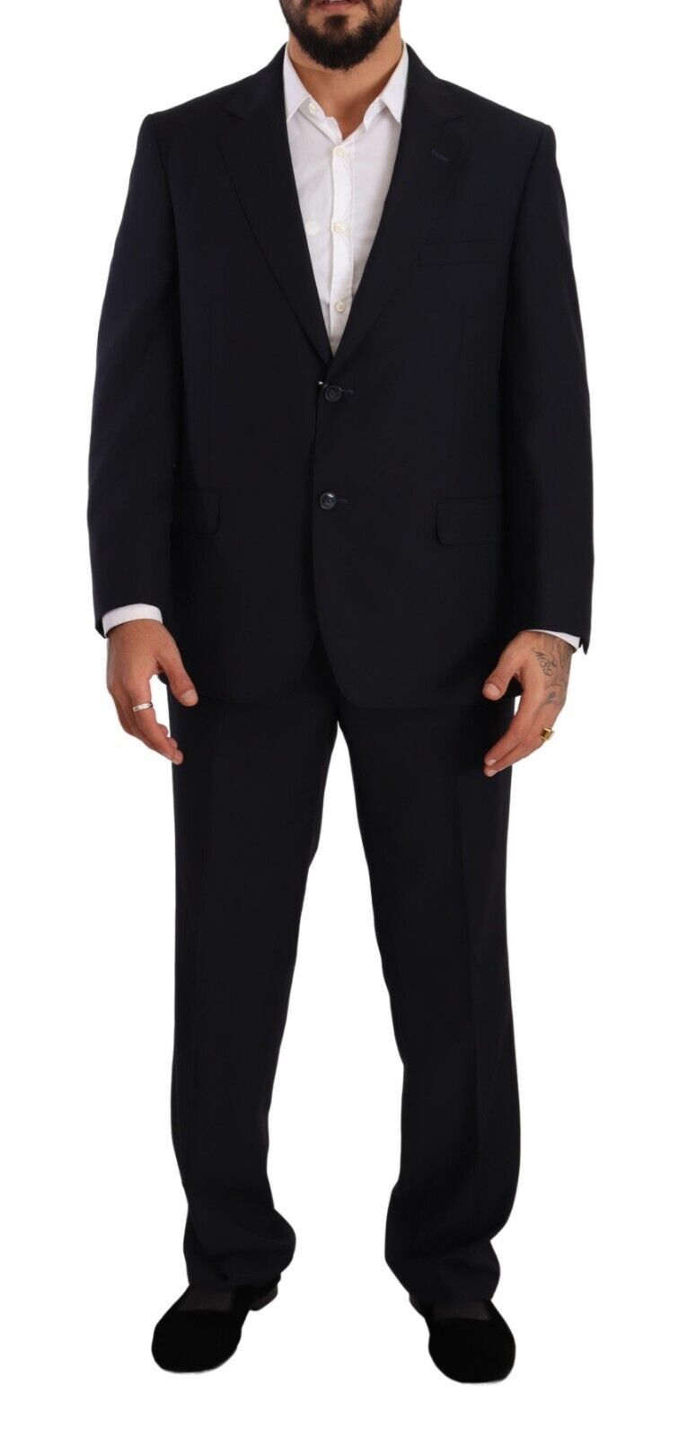 Costume de cérémonie Domenico Tagliente bleu polyester à boutonnage simple