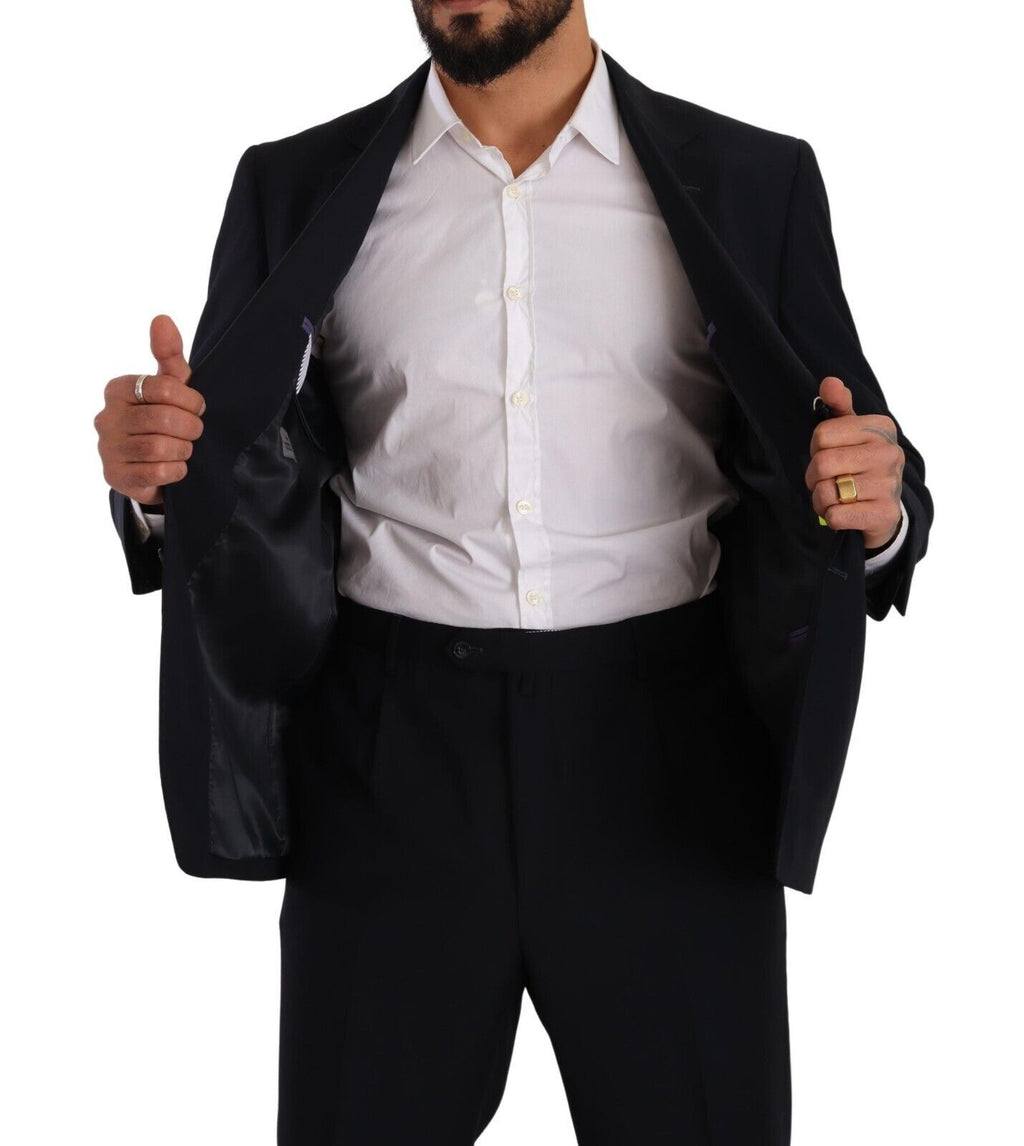 Costume de cérémonie Domenico Tagliente bleu polyester à boutonnage simple