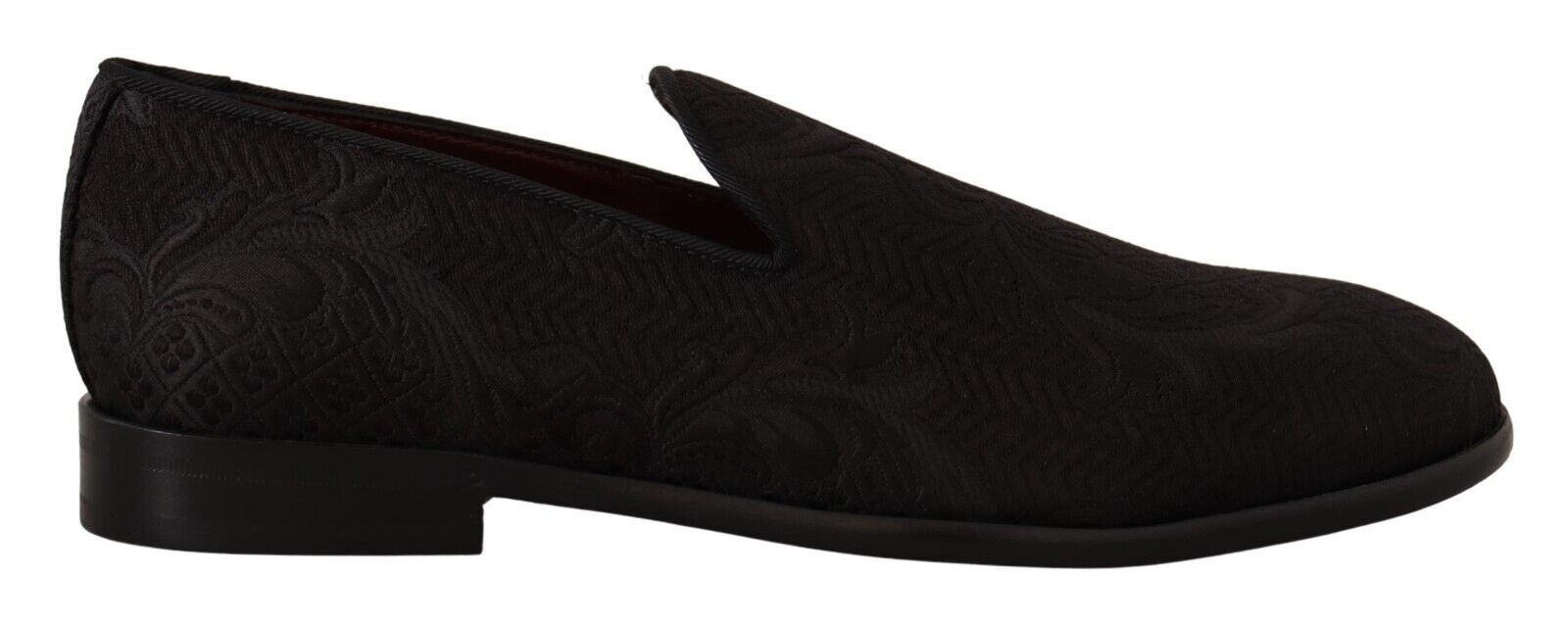 Chaussons Mocassins Dolce & Gabbana en Brocart Floral Noir