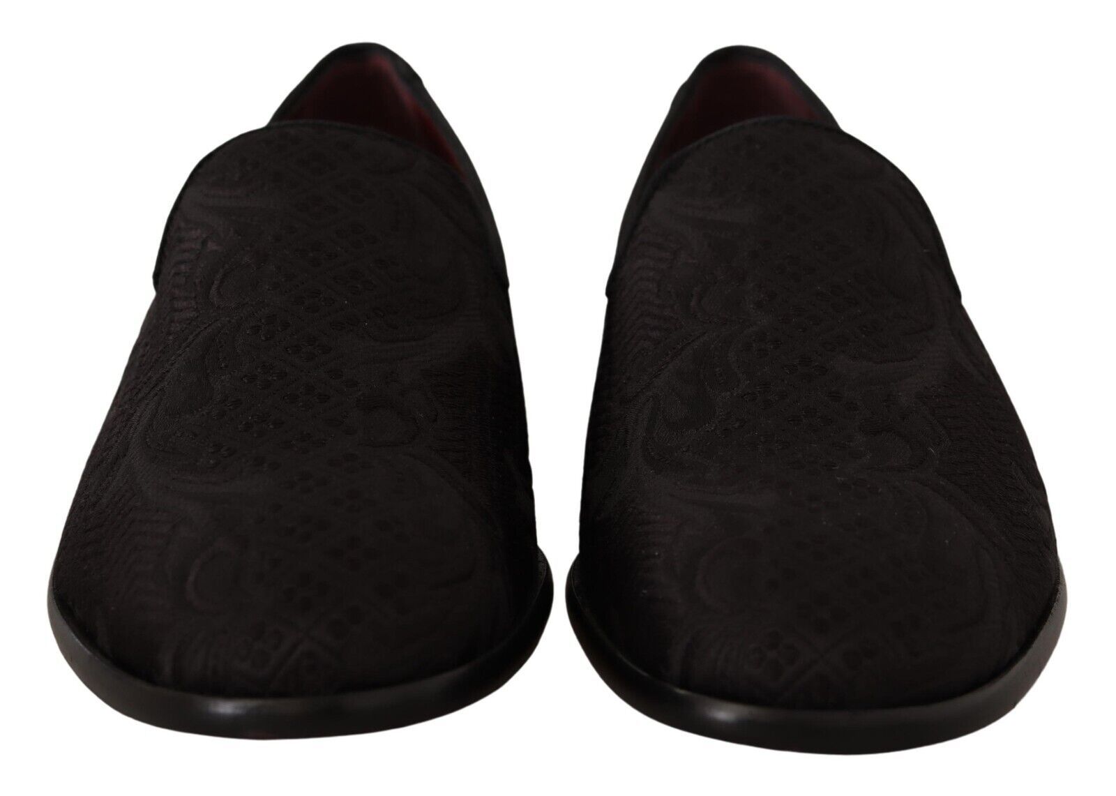 Chaussons Mocassins Dolce & Gabbana en Brocart Floral Noir
