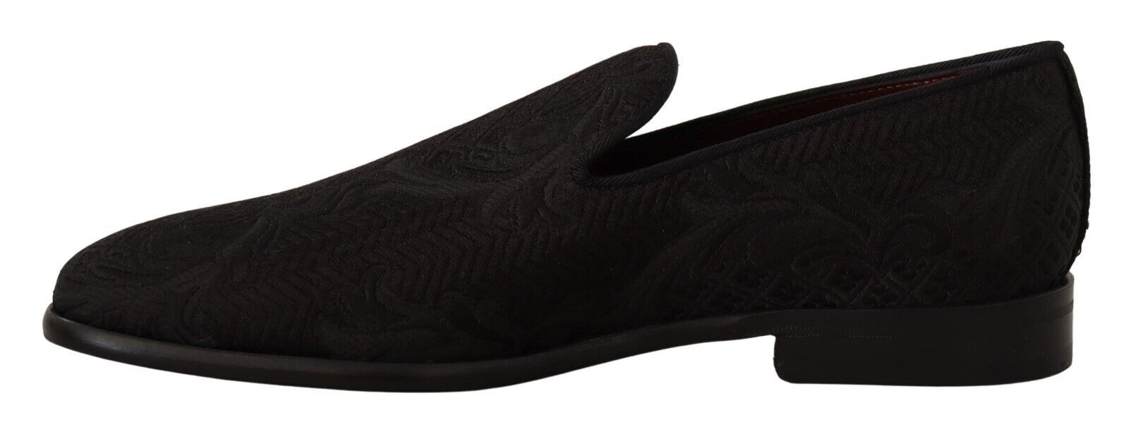 Chaussons Mocassins Dolce & Gabbana en Brocart Floral Noir