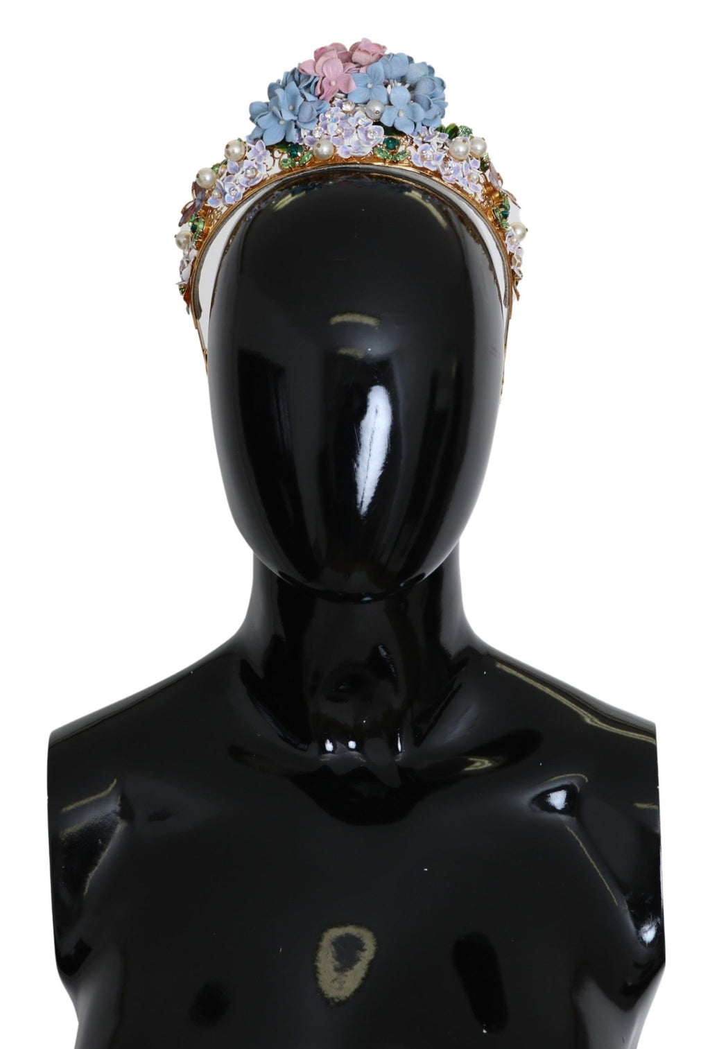 Serre-tête-couronne Diadème Dolce & Gabbana Cristal doré Hortensia violet