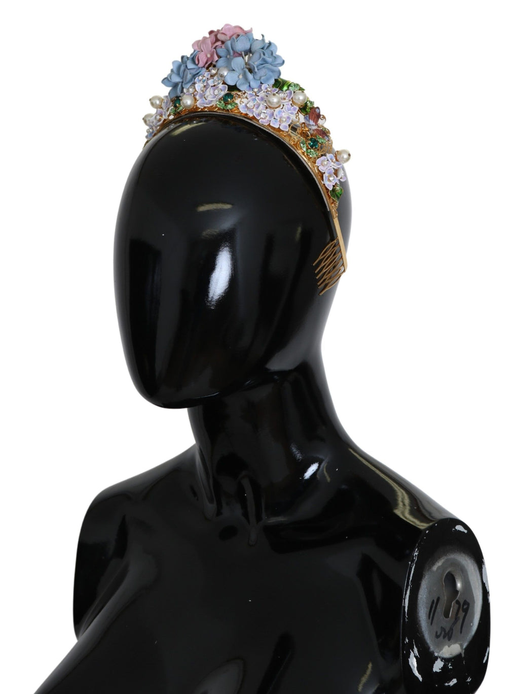 Serre-tête-couronne Diadème Dolce & Gabbana Cristal doré Hortensia violet