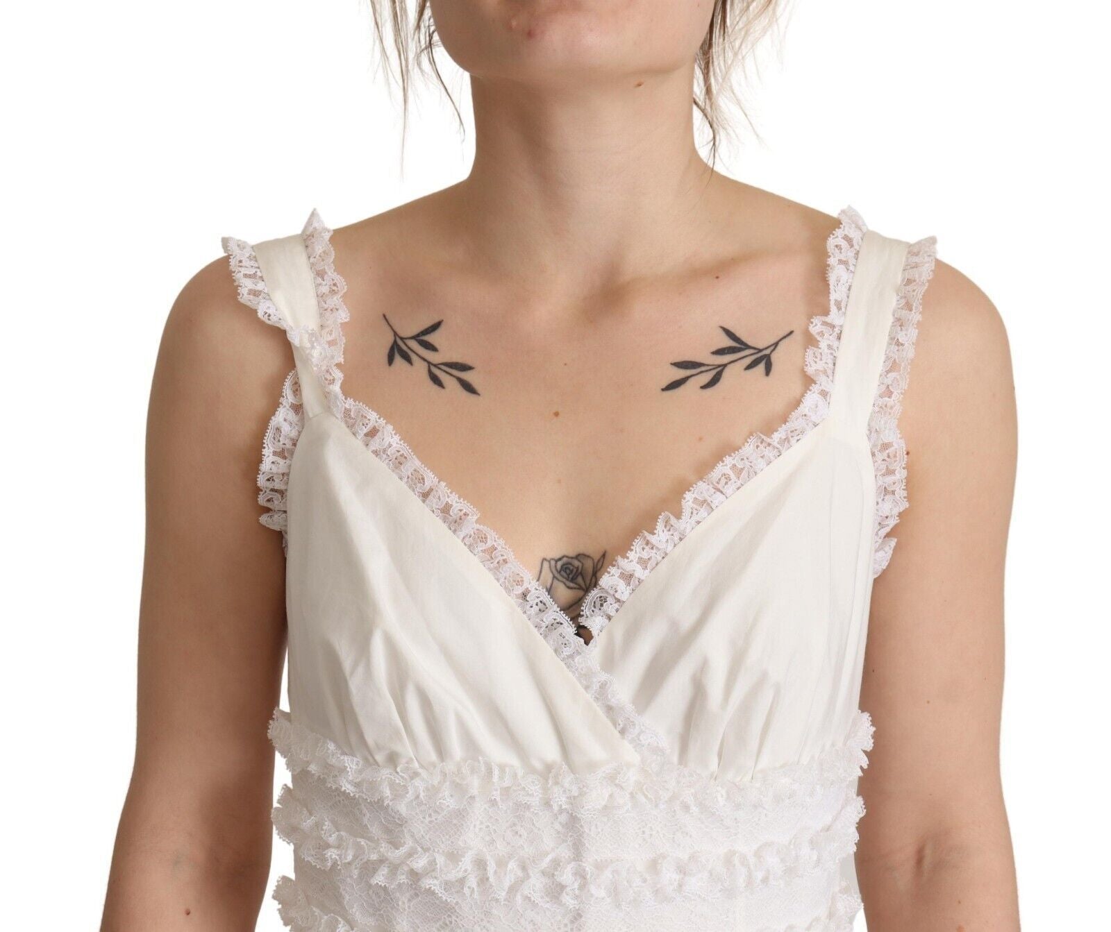 Dolce & Gabbana White Long Dress for Women side view