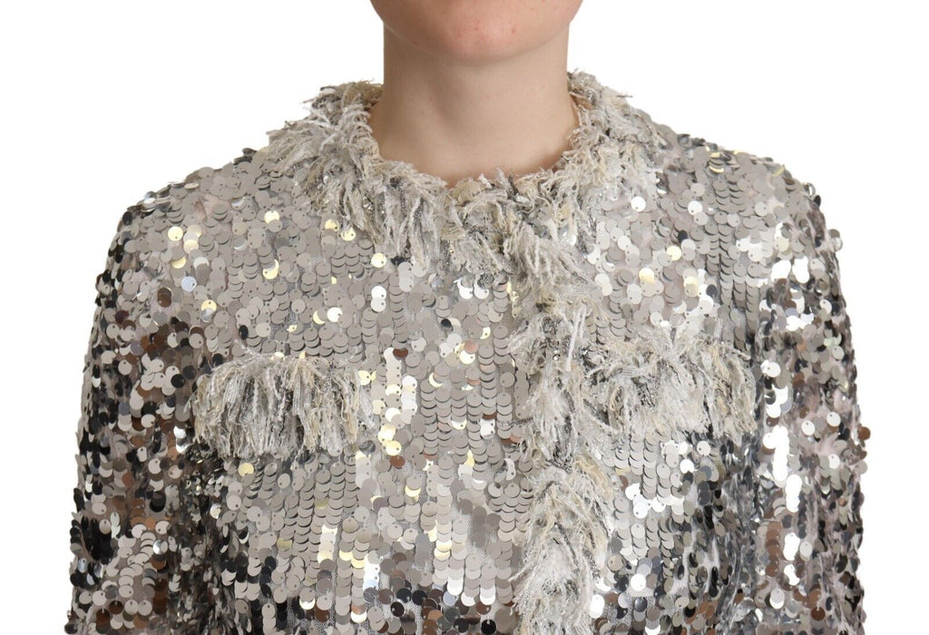 Dolce & Gabbana Silver Coat for Women side view