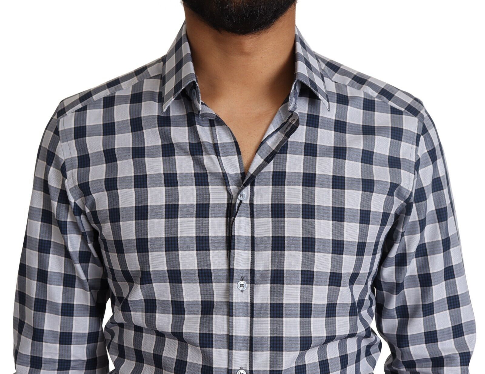 Dolce & Gabbana Blue Dress Shirt for Men side view