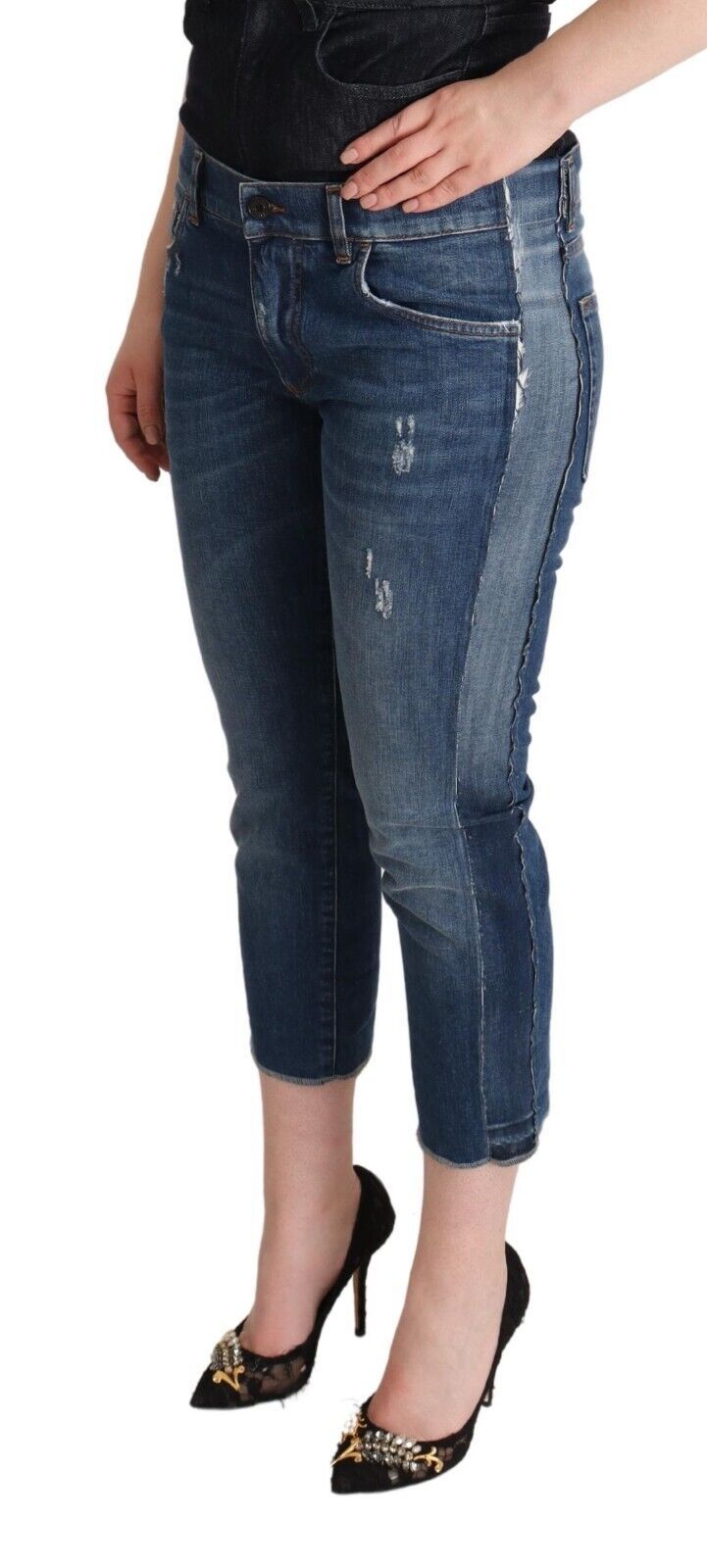 Dolce & Gabbana Blue Cropped Jeans for Women alternate view