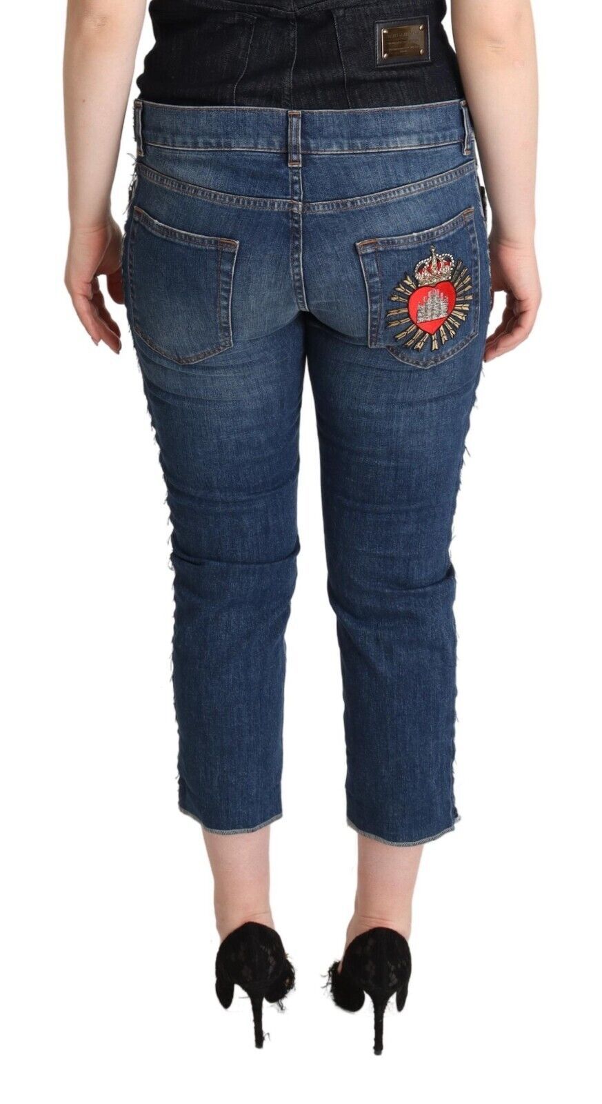 Dolce & Gabbana Blue Cropped Jeans for Women detail view