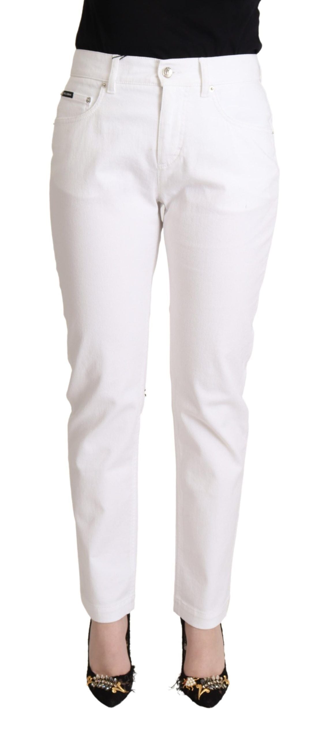 Dolce & Gabbana White Tapered Jeans for Women