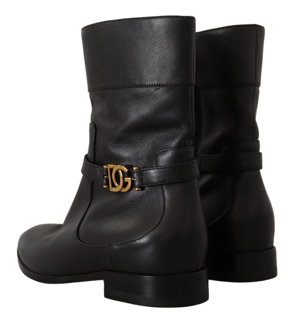 Dolce & Gabbana Black Flat for Women side view