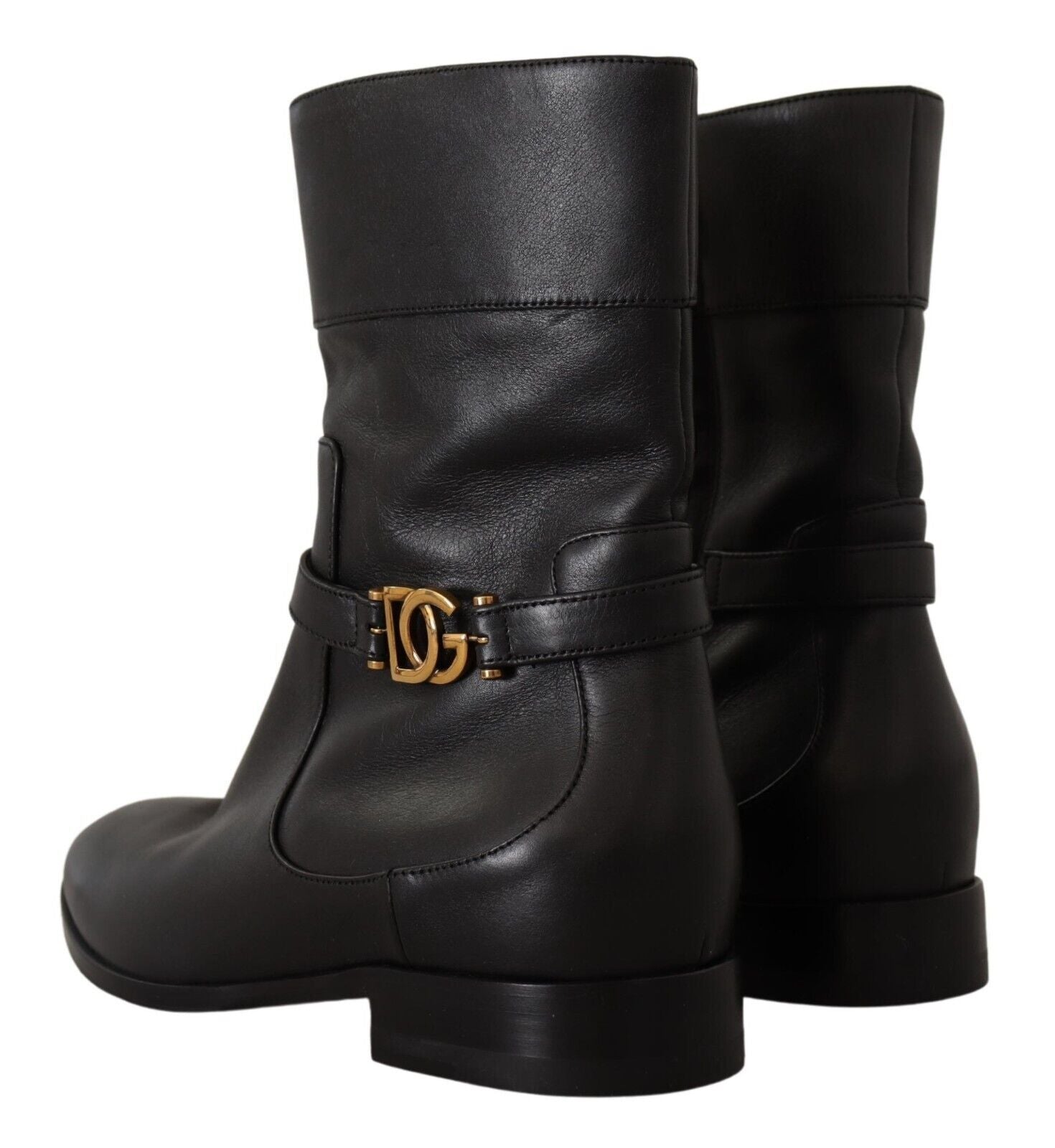 Dolce & Gabbana Black Flat for Women side view