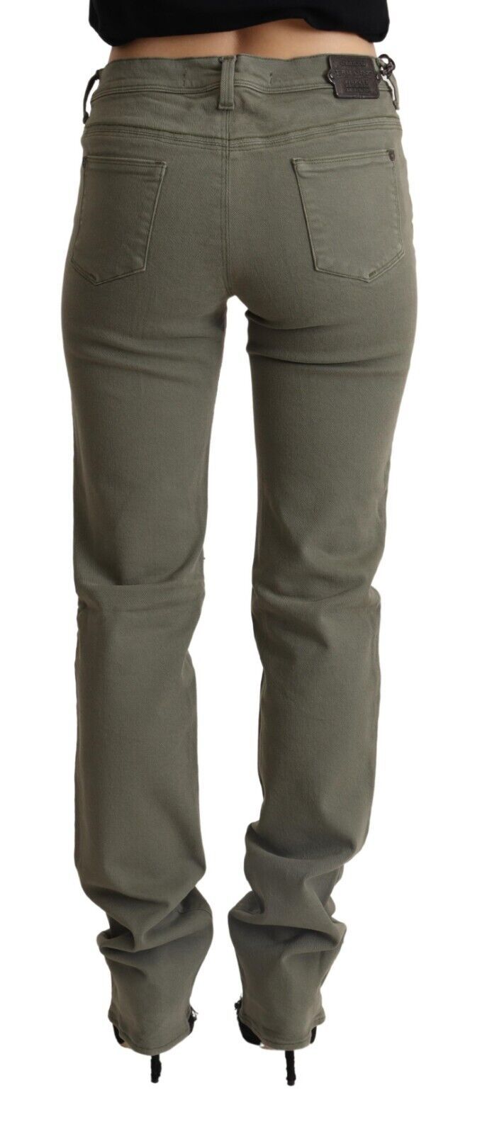 Ermanno Scervino Graue Skinny-Jeans aus Baumwolle mit niedriger Taille