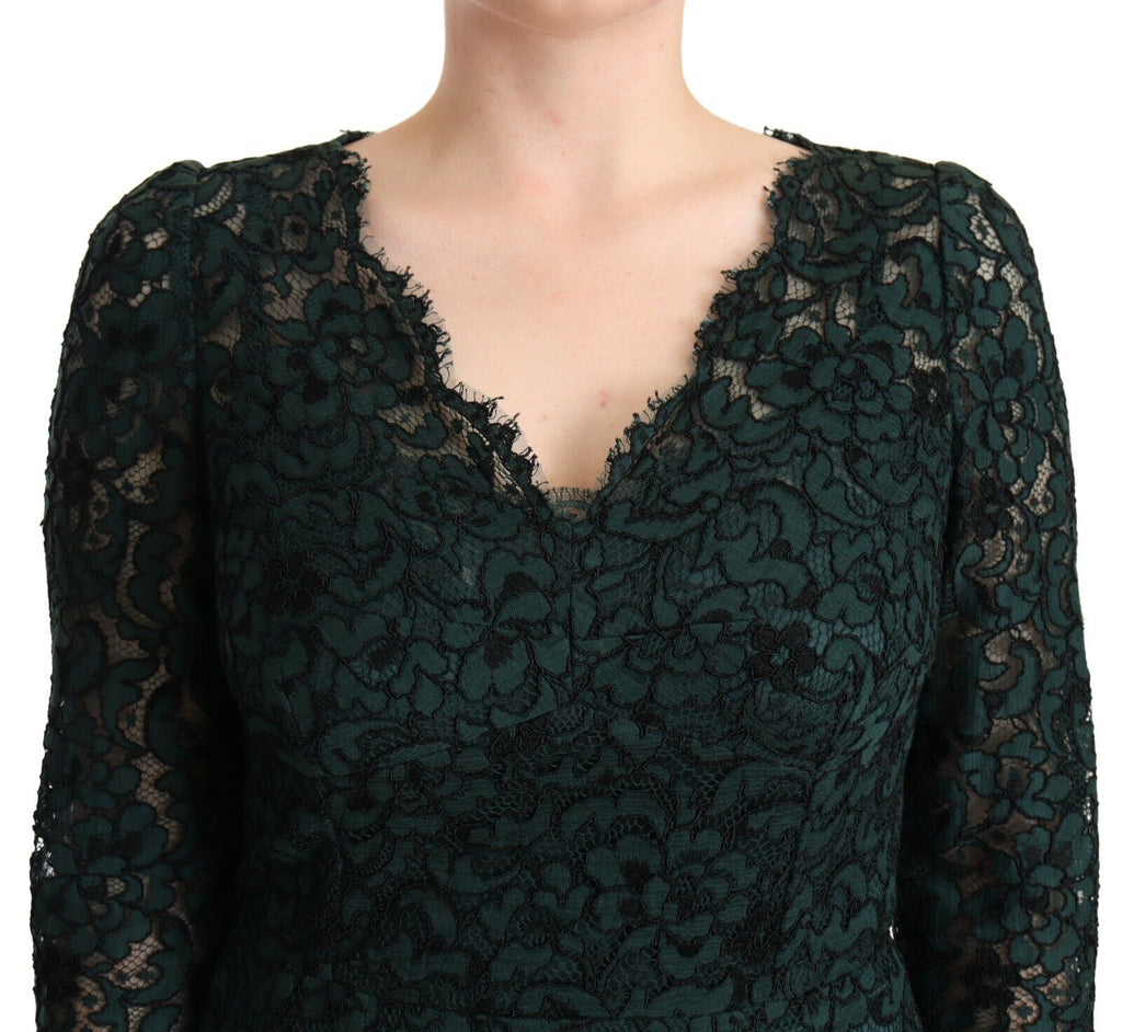 Dolce & Gabbana Green Long Dress for Women side view