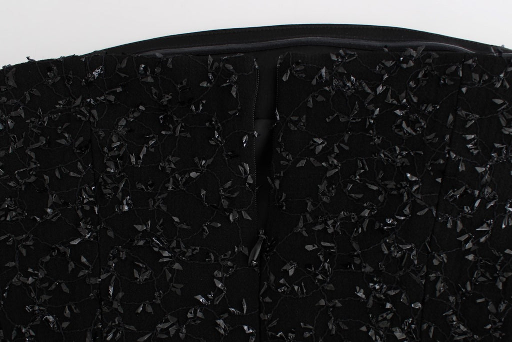 Robe fourreau bustier noire ornée Masha Ma