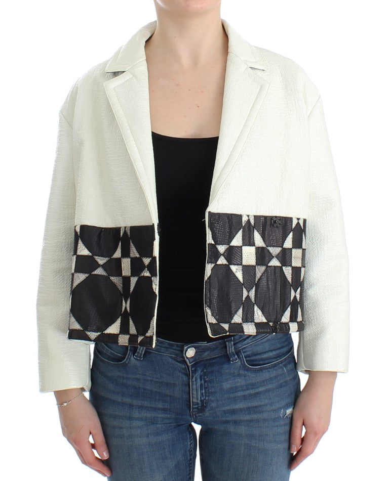 Andrea Pompilio White Leather Jackets for Women additional view