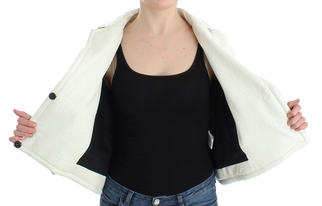 Andrea Pompilio White Leather Jackets for Women additional view