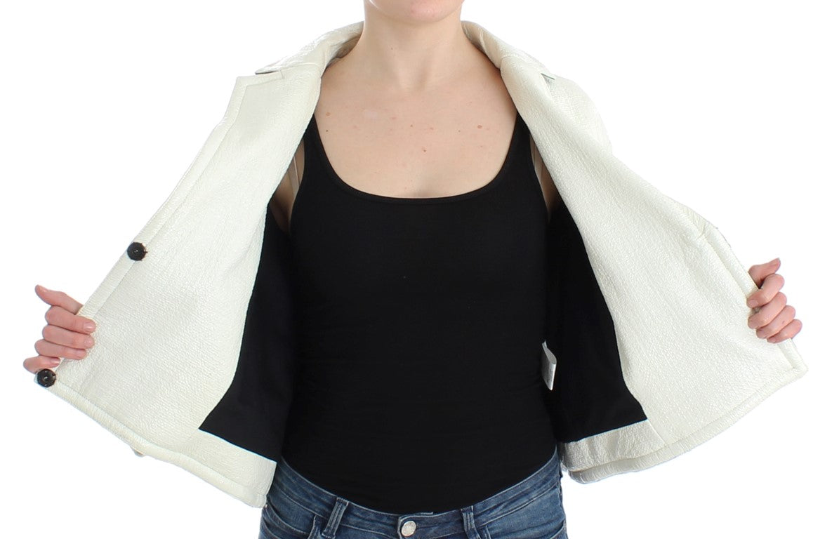 Andrea Pompilio White Leather Jackets for Women additional view