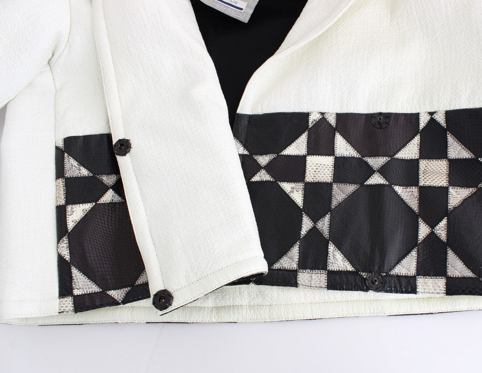 Andrea Pompilio White Leather Jackets for Women additional view