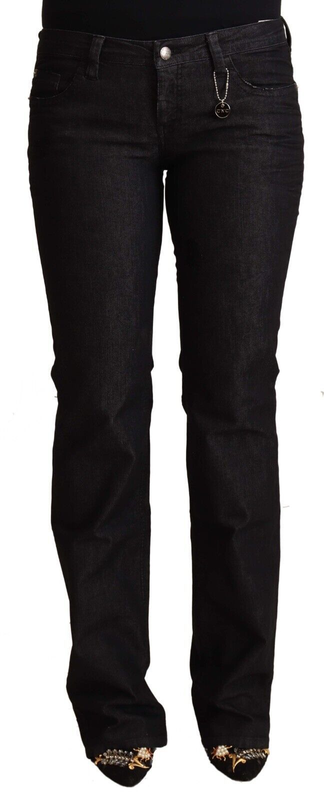 Jeans skinny taille basse en coton noir Costume National