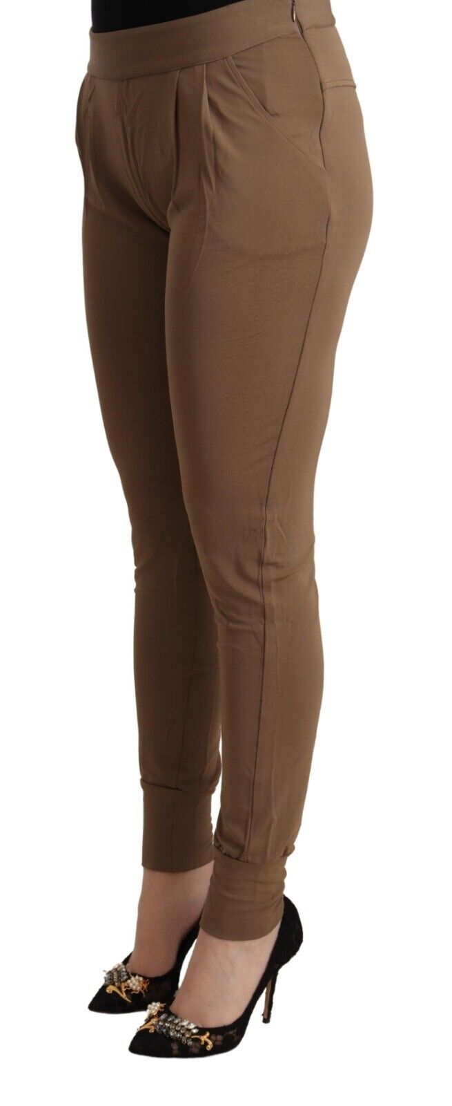Scervino Street Brown Skinny Pants for Women alternate view