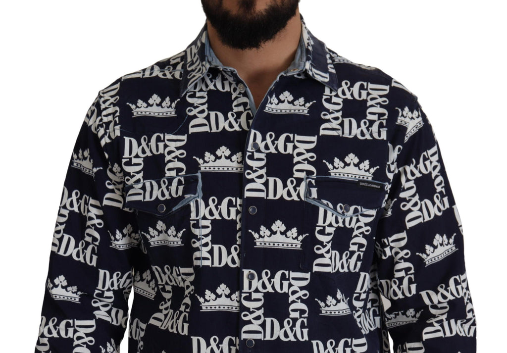 Dolce & Gabbana Blue Shirt for Men side view
