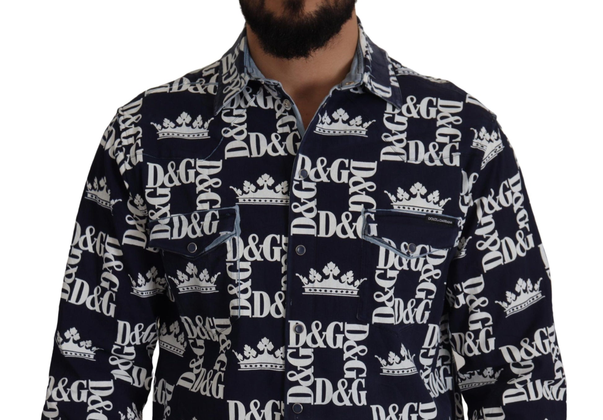 Dolce & Gabbana Blue Shirt for Men side view