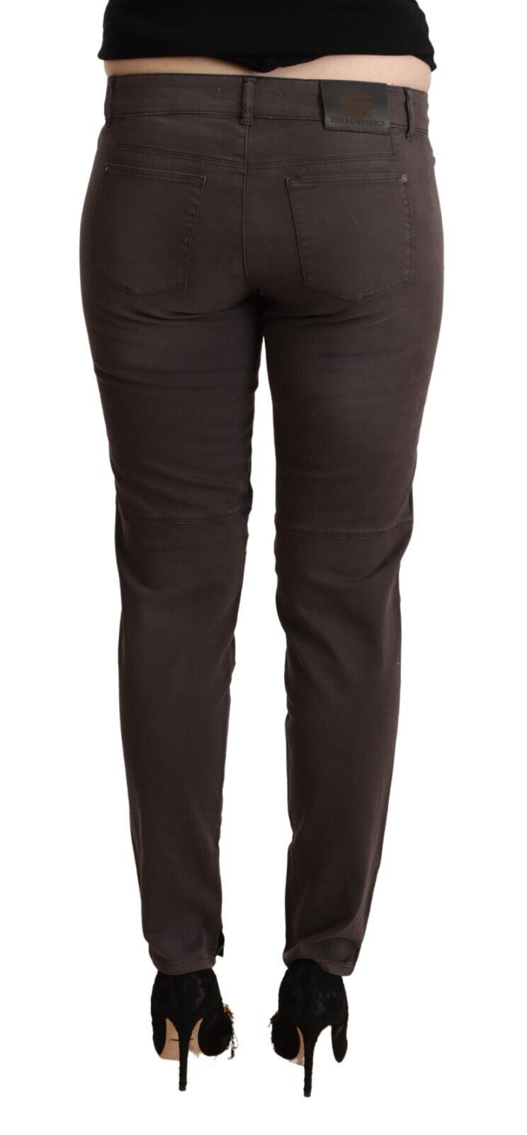 Ermanno Scervino – Braune Slim Fit-Hose aus Baumwolle mit niedriger Taille