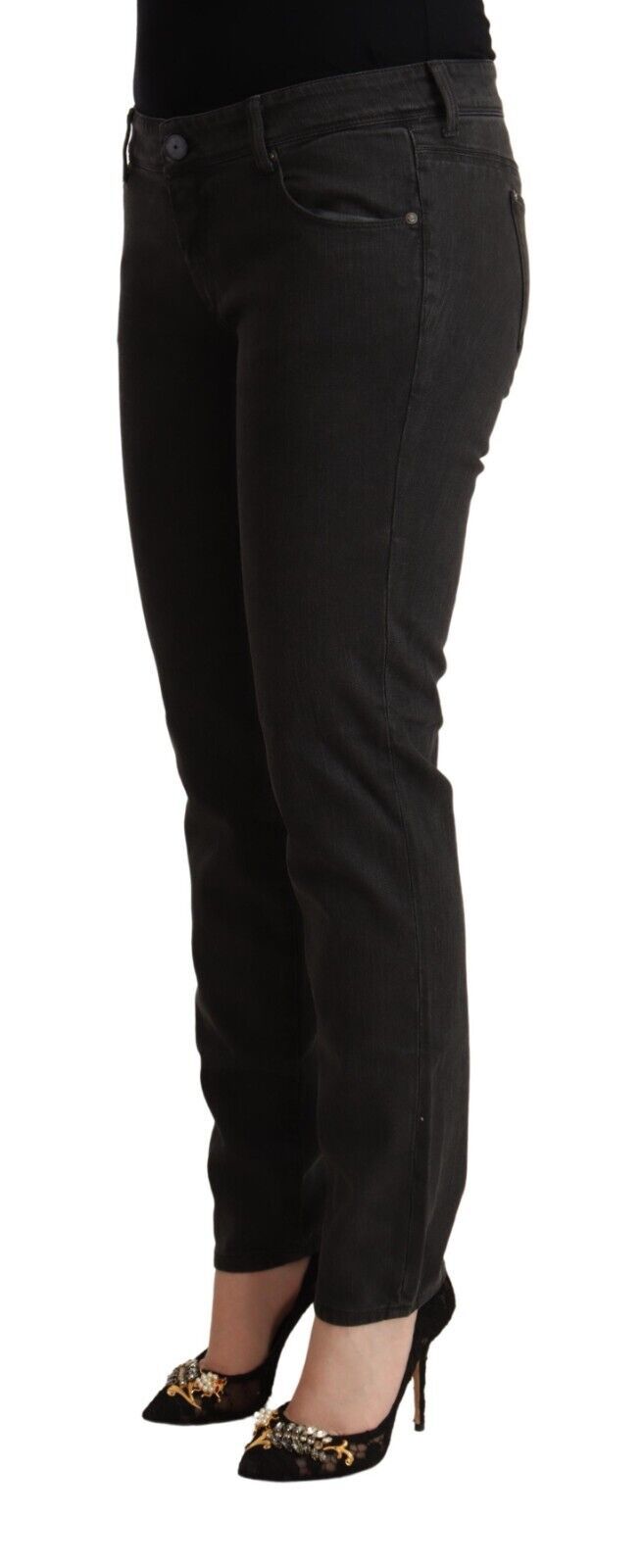 Ermanno Scervino – Schwarze Skinny-Jeans aus Baumwolldenim mit niedriger Taille