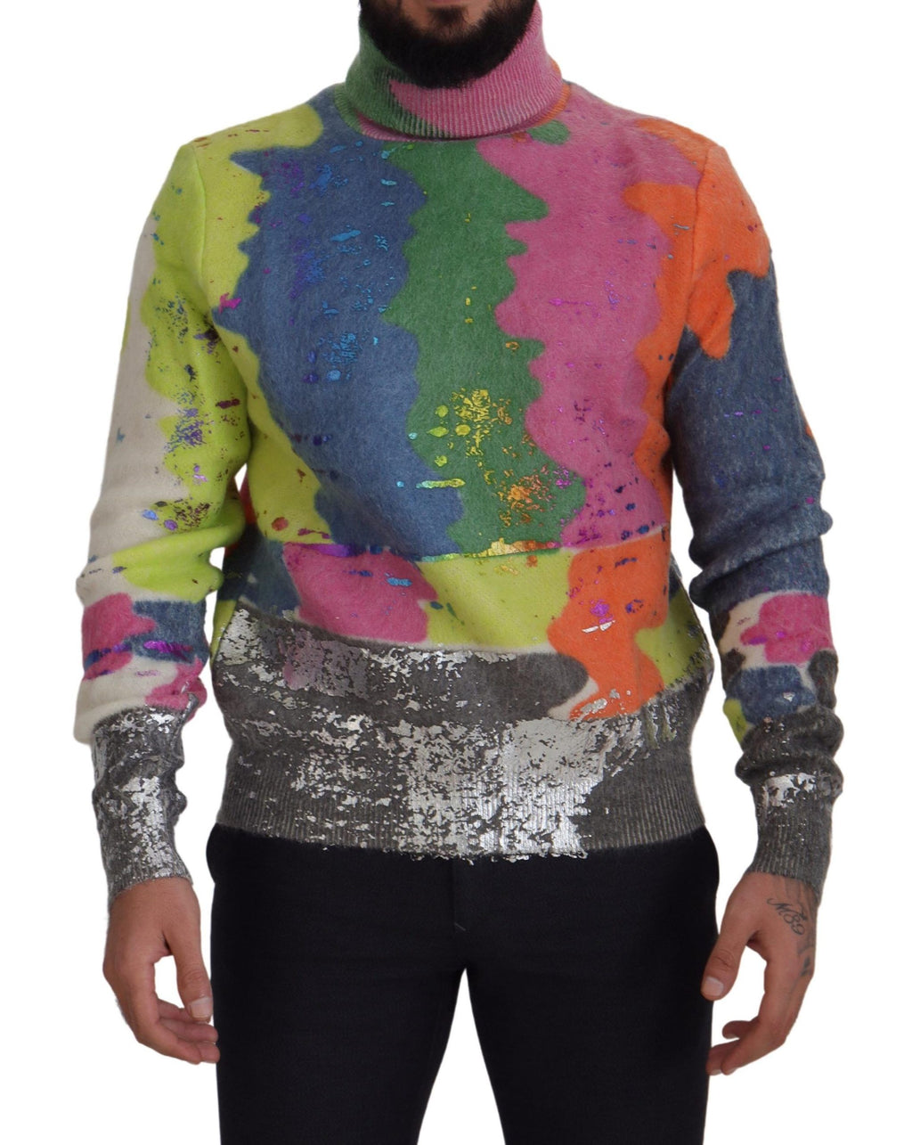 Pull à col roulé Dolce & Gabbana multicolore en mohair
