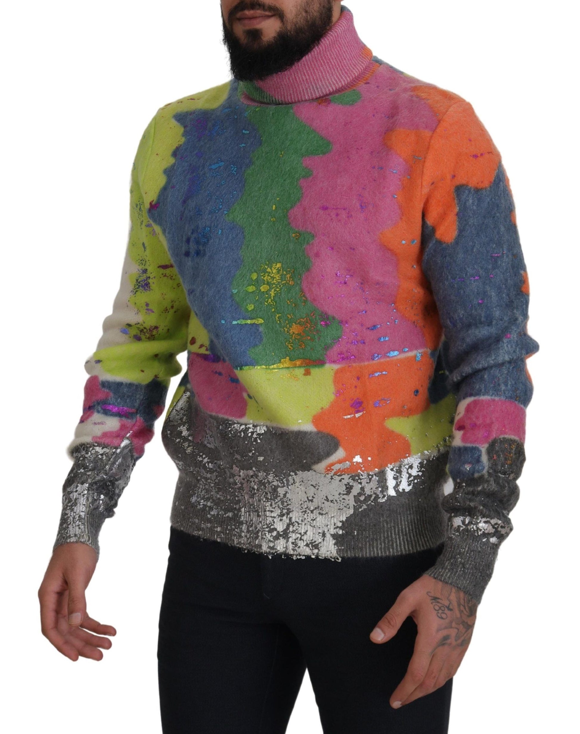 Pull à col roulé Dolce & Gabbana multicolore en mohair
