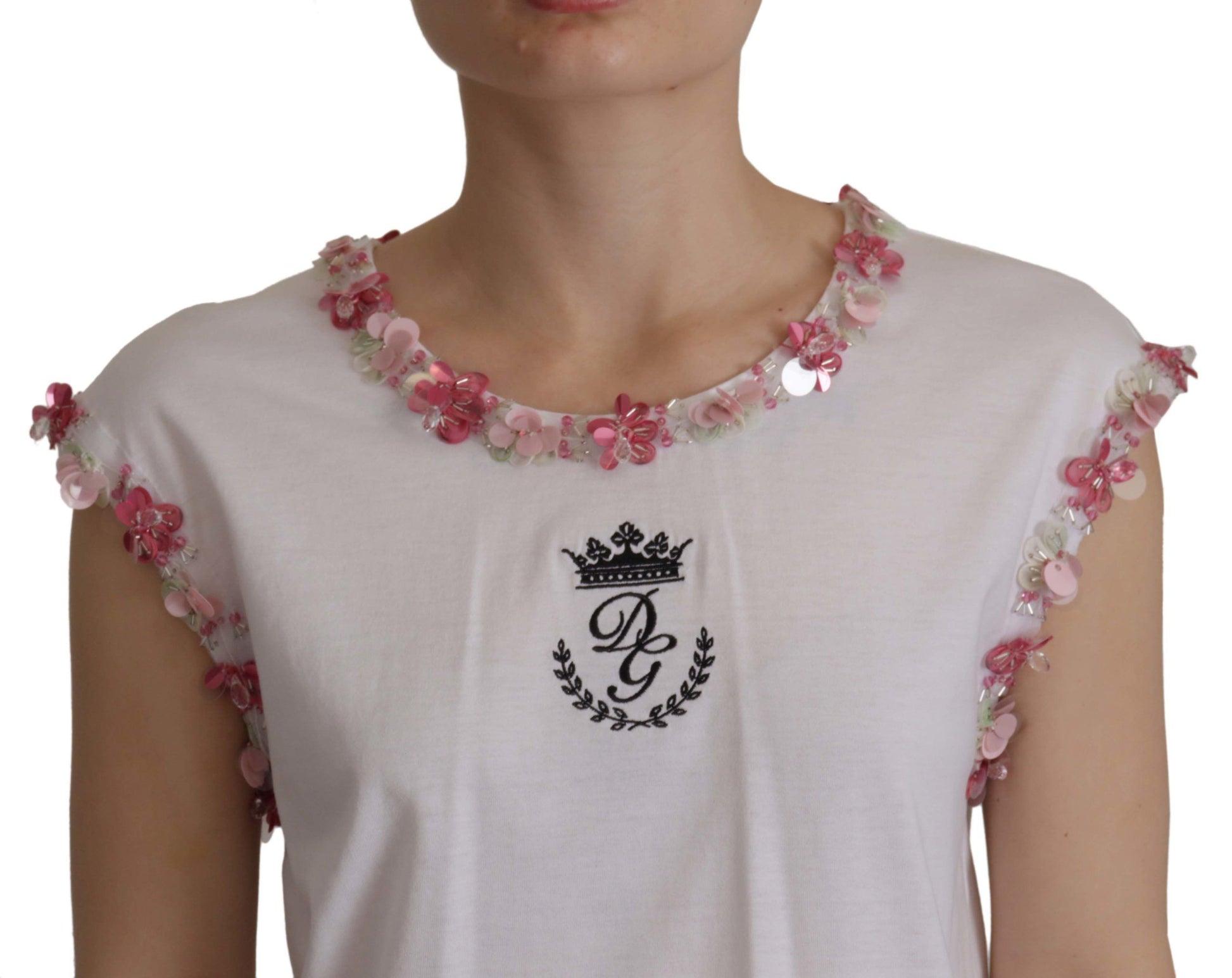 Dolce & Gabbana White Short-Sleeve Shirt for Women detail view