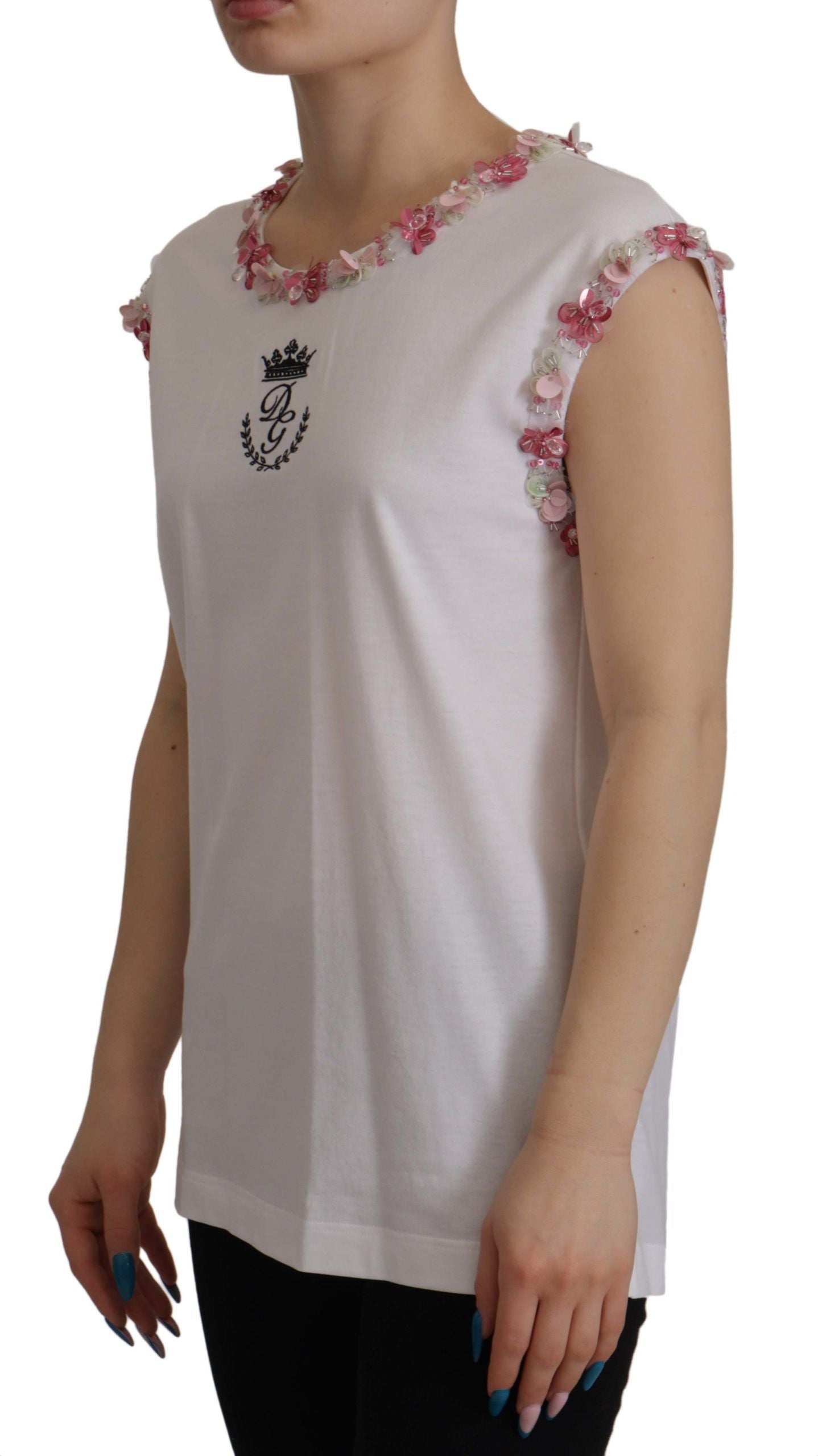 Dolce & Gabbana White Short-Sleeve Shirt for Women side view