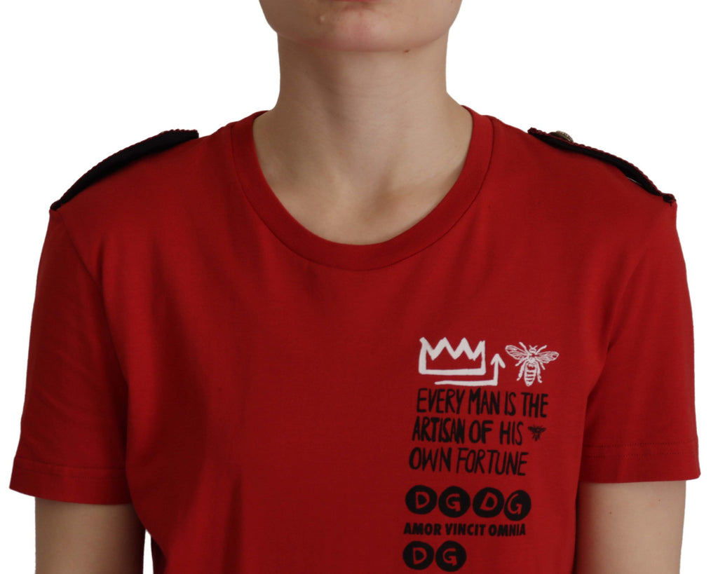 Dolce & Gabbana Red Short-Sleeve Shirt for Women detail view