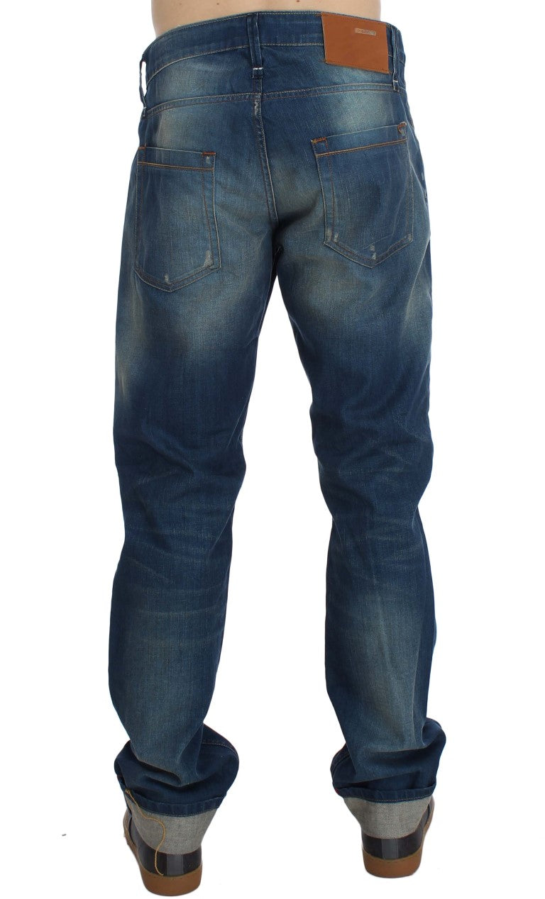 Acht Blue Relaxed Fit Jeans for Men side view