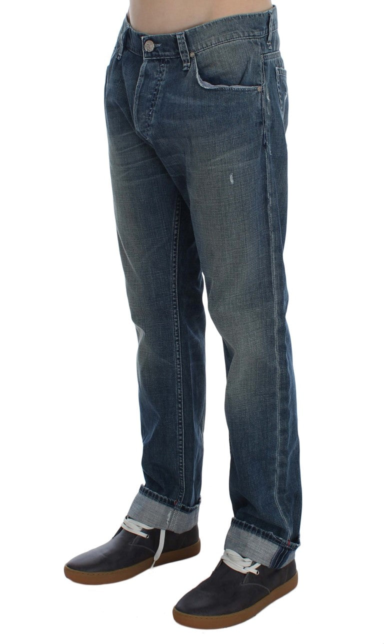 Acht Blue Relaxed Fit Jeans for Men detail view