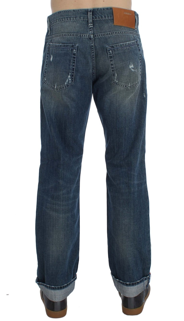 Acht Blue Relaxed Fit Jeans for Men side view