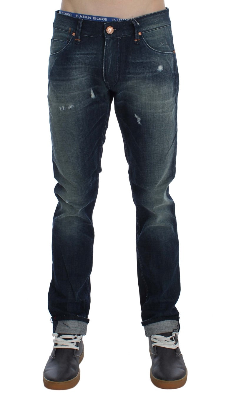 Acht Blue Slim Fit Jeans for Men alternate view