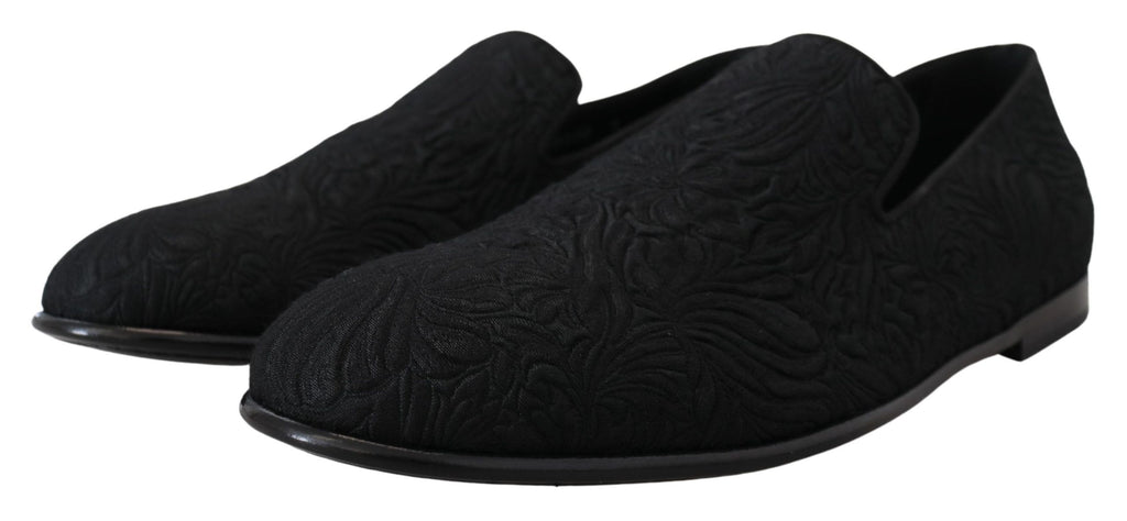 Dolce & Gabbana Black Slip On Loafers for Men side view