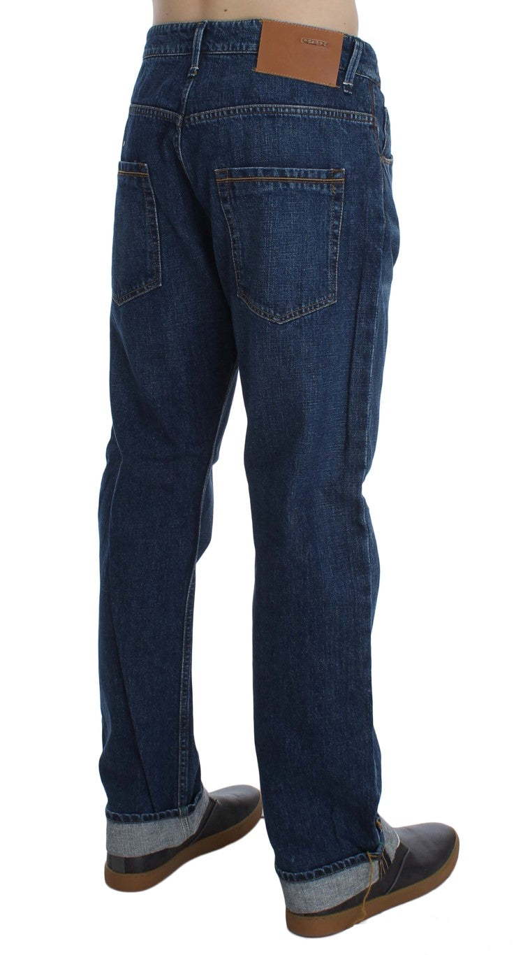 Acht Blue Relaxed Fit Jeans for Men side view