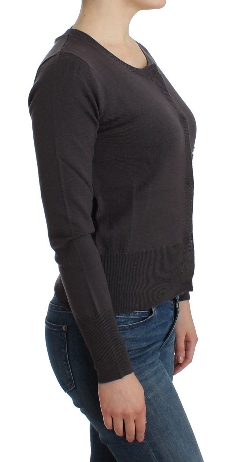 Cardigan en tricot de laine violette à sequins John Galliano
