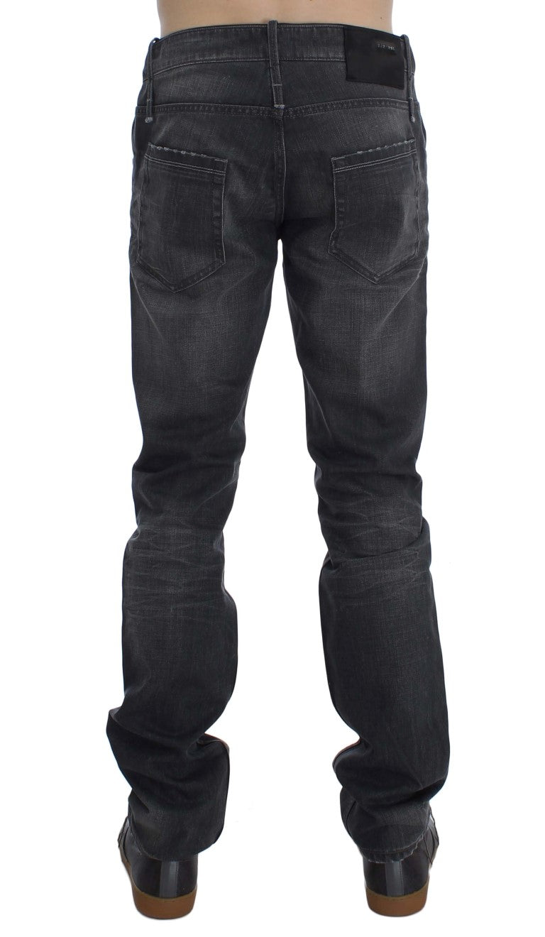 Acht Grey Straight Leg Jeans for Men side view