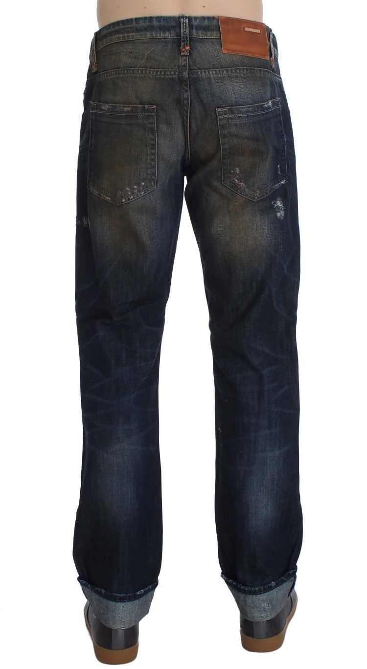 Acht Blue Straight Leg Jeans for Men detail view