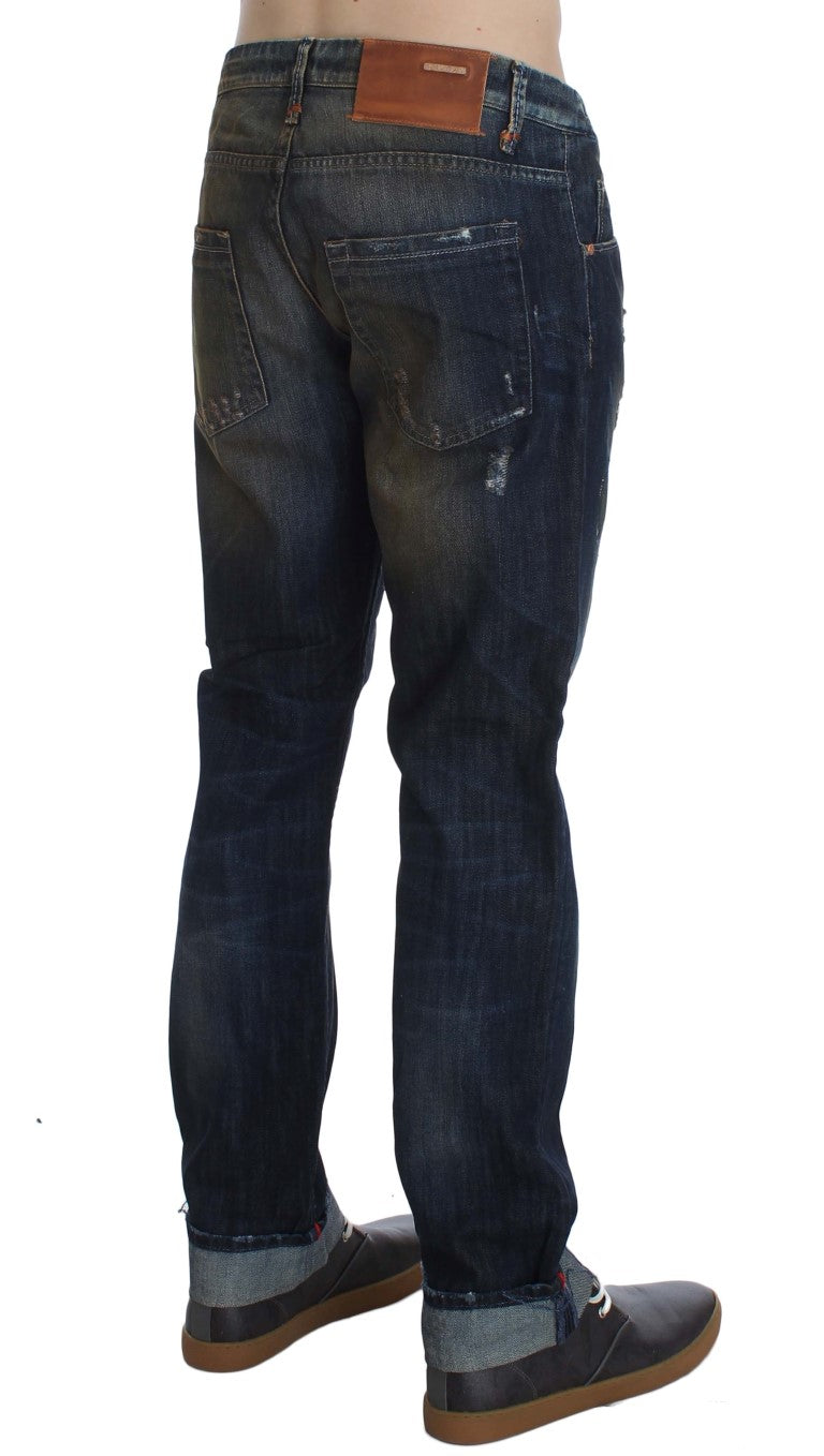 Acht Blue Straight Leg Jeans for Men