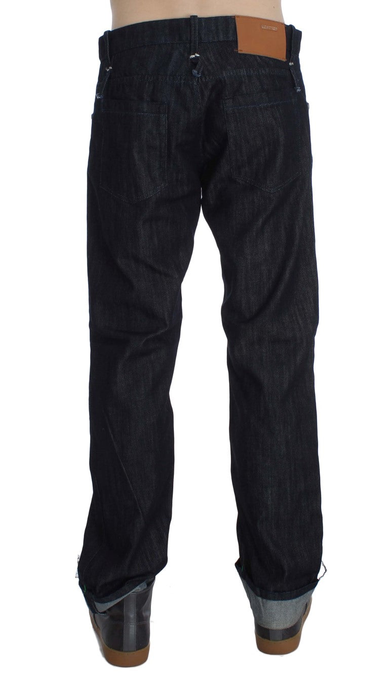 Acht Blue Straight Leg Jeans for Men side view
