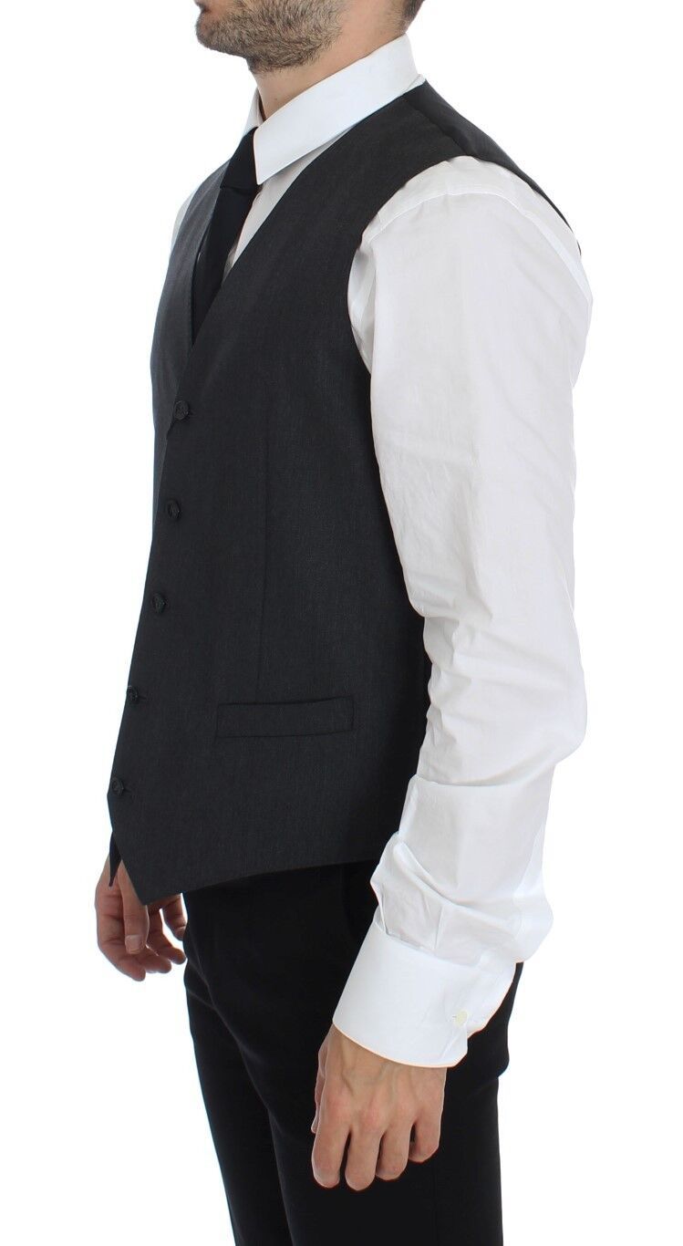 Dolce & Gabbana Grey Waistcoats for Men side view