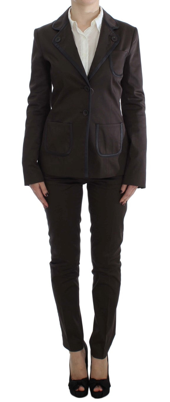 Exte Brown Two Piece Suits for Women