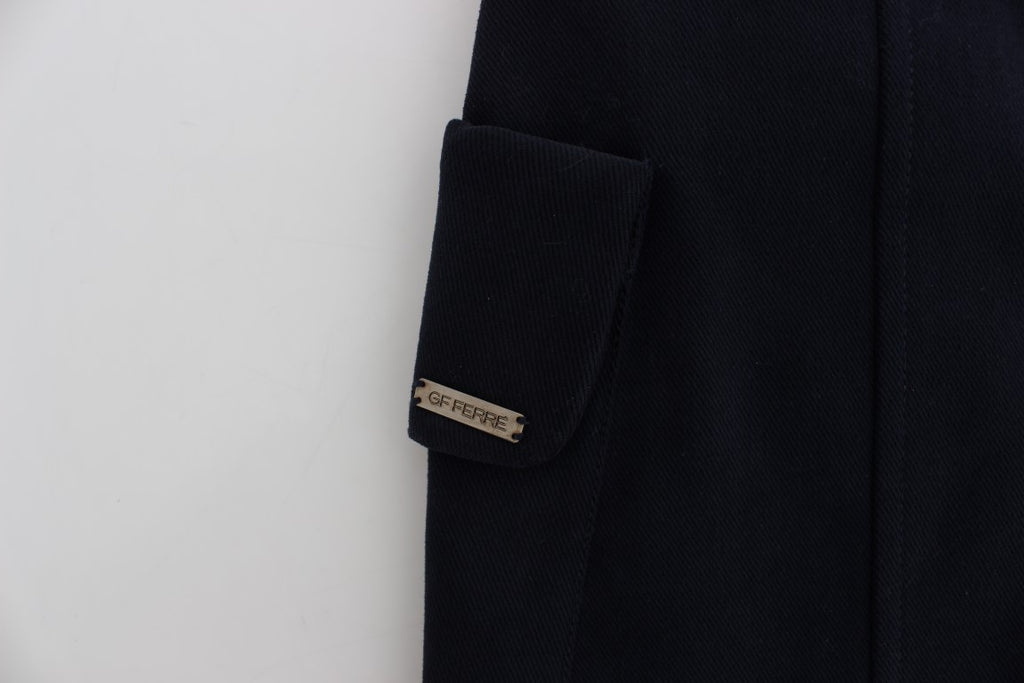 Mini-jupe en jean de coton bleu GF Ferre